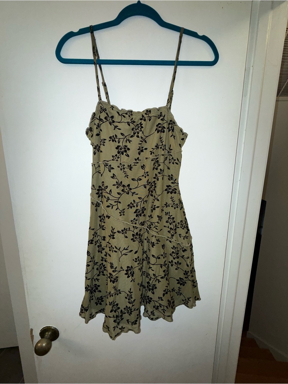 Dress- Olive green floral dress